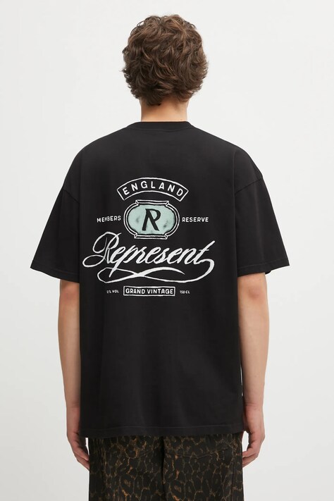 Represent t-shirt bawełniany Grand Vintage Hand Drawn męski kolor czarny z nadrukiem MLM100450