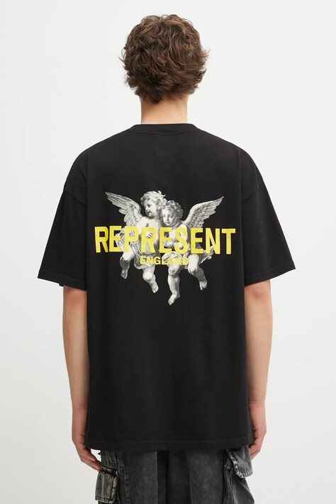 Represent t-shirt bawełniany Legacy Cherubs męski kolor czarny z nadrukiem MLM100369