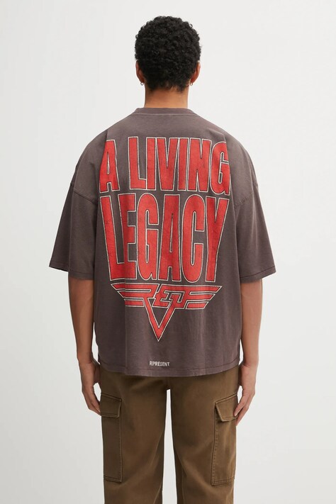 Represent t-shirt dwustronny Reversible Living Legacy Tour męski kolor brązowy z nadrukiem MLM100176