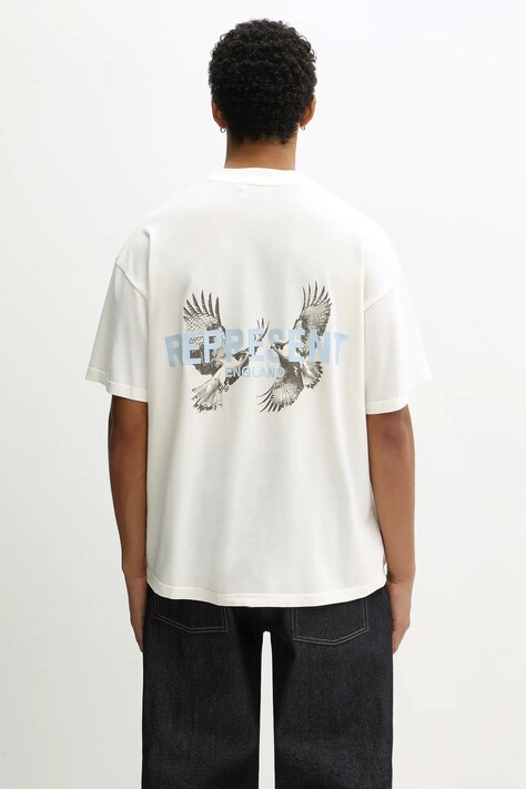 Represent t-shirt bawełniany Legacy Falcon męski kolor beżowy wzorzysty MLM100735
