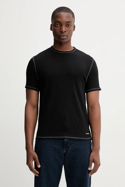 Guess Jeans t-shirt męski kolor czarny gładki M5YI02 KCXB1