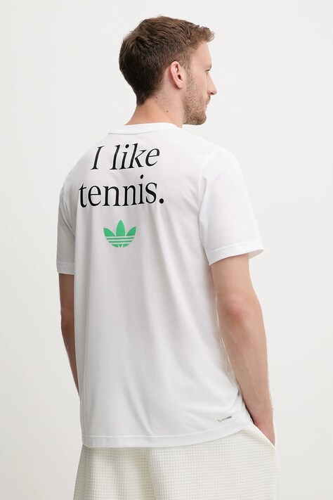 adidas Originals tricou Tennis Graphic Tee culoarea alb, cu imprimeu, JM8961