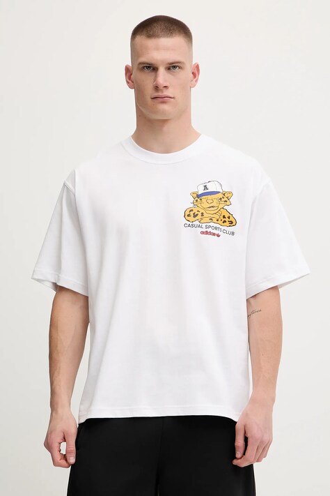 adidas Originals tricou din bumbac Graphic Os Ss T culoarea alb, cu imprimeu, JW0158