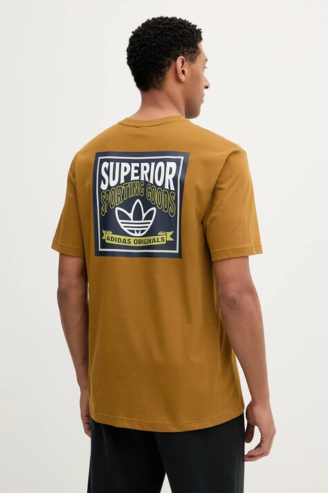 adidas Originals t-shirt bawełniany Graphic Lo Ss T męski kolor zielony z nadrukiem JW0160