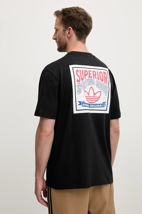 adidas Originals tricou din bumbac Graphic Lo Ss T culoarea negru, cu imprimeu, JW0161