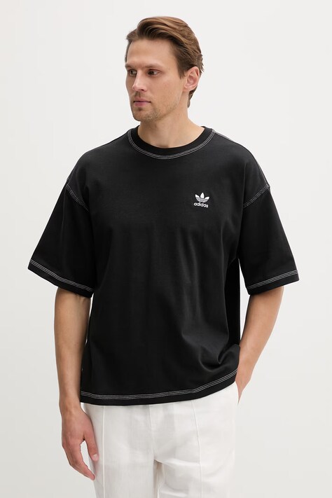 adidas Originals T-shirt basic męski bawełniany Essentials czarny JW0971