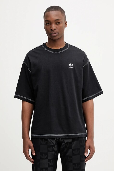 Bavlněné tričko adidas Originals Essentials pánské, černá barva, JW0971