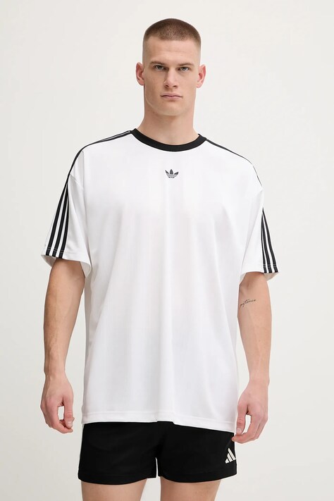 adidas Originals tricou Jacquard Jersey culoarea alb, cu imprimeu, JW5877
