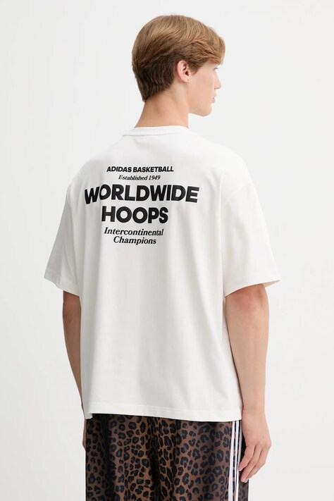 adidas Originals t-shirt Intercon Tee męski kolor beżowy wzorzysty JW6648