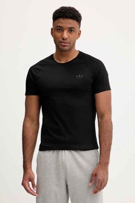 Μπλουζάκι adidas Originals 3-Stripes χρώμα: μαύρο, JX1542