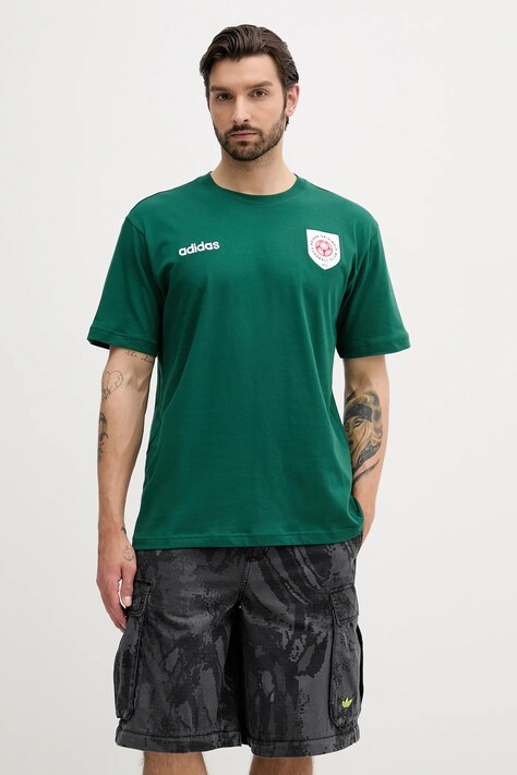 adidas Originals t-shirt bawełniany Graphic Tee męski kolor zielony z aplikacją JX3057