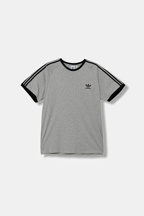 Бавовняна футболка adidas Originals 3-Stripes колір сірий меланж JY1369