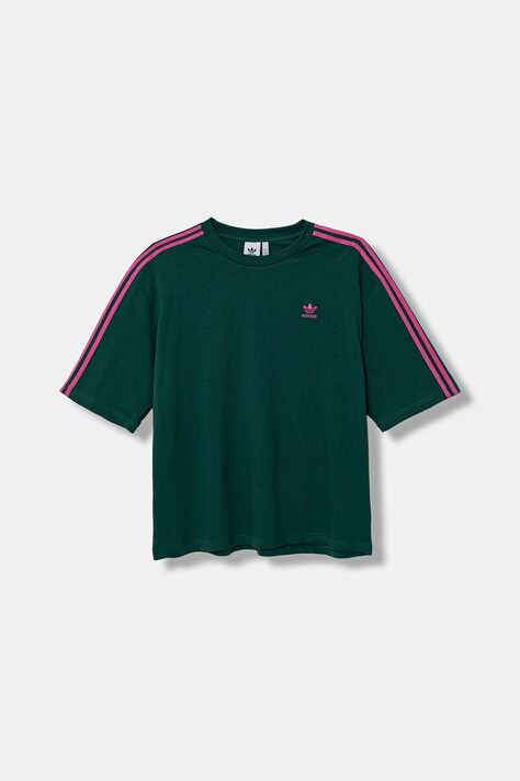 adidas Originals t-shirt bawełniany Oversize Tee męski kolor zielony z aplikacją KA0477