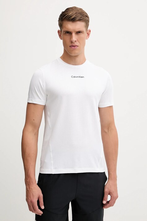 Calvin Klein Performance t-shirt treningowy kolor biały gładki LVGMF5K101