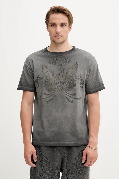 Diesel t-shirt T-NORM-T9 męski kolor szary wzorzysty A19373.0DLBW
