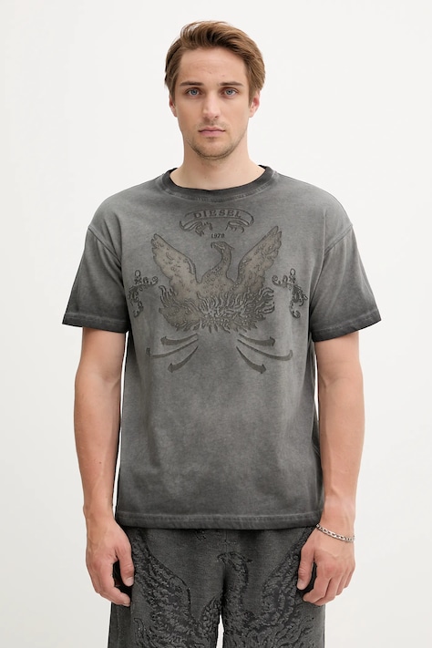 Diesel t-shirt T-NORM-T9 męski kolor szary wzorzysty A19373.0DLBW