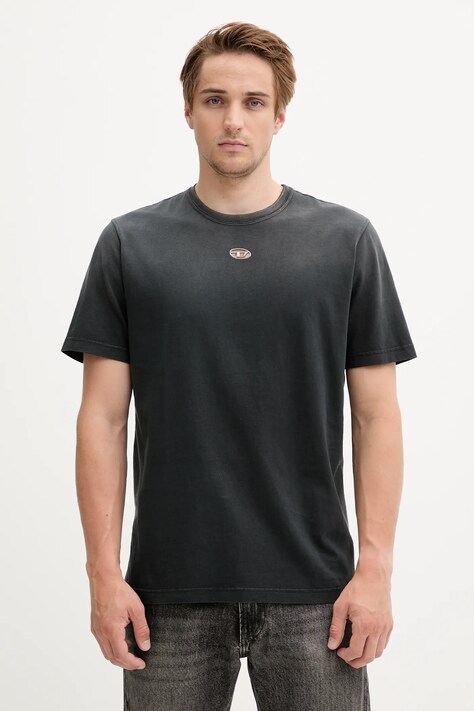 Diesel t-shirt bawełniany T-ADJUST-T1 męski kolor czarny z aplikacją A19630.0CHBI