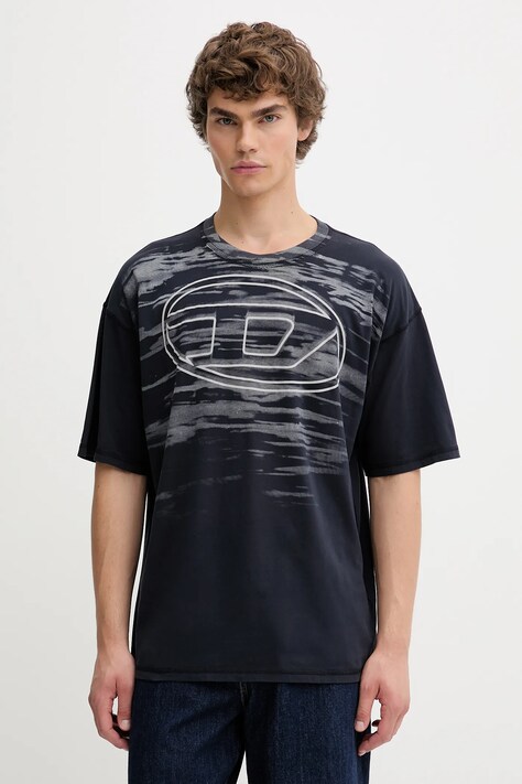 Diesel t-shirt bawełniany T-BOXT-T5 męski kolor granatowy z nadrukiem A18653.0AGCA