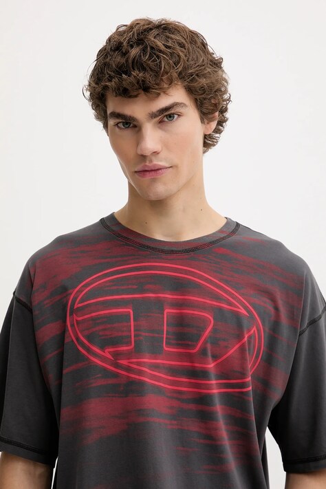 Diesel t-shirt bawełniany T-BOXT-T5 męski kolor szary z nadrukiem A18653.0AGCA