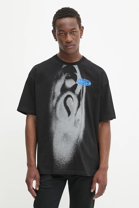 Diesel t-shirt bawełniany T-BOXT-T7 męski kolor czarny z nadrukiem A18659.0AGRI