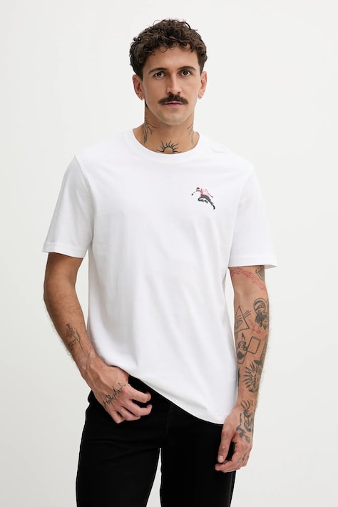 Diesel t-shirt bawełniany T-ADJUST-T3 męski kolor biały z nadrukiem A18668.0QIAM