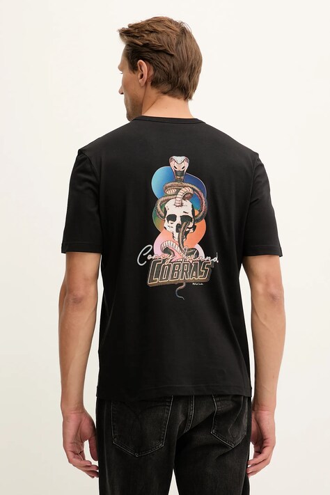 PS Paul Smith t-shirt bawełniany męski kolor czarny z nadrukiem M2R-220X-TP5407