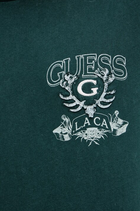Guess t-shirt bawełniany męski kolor zielony z nadrukiem M5BI61 KBZV1