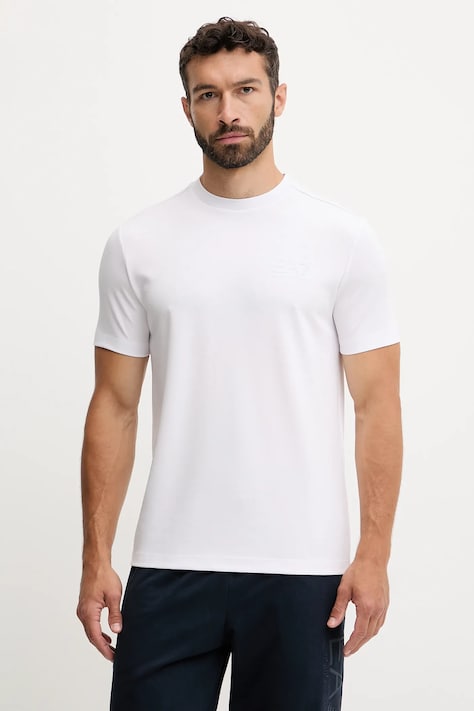 EA7 Emporio Armani t-shirt męski kolor biały gładki AF13862.7M000756