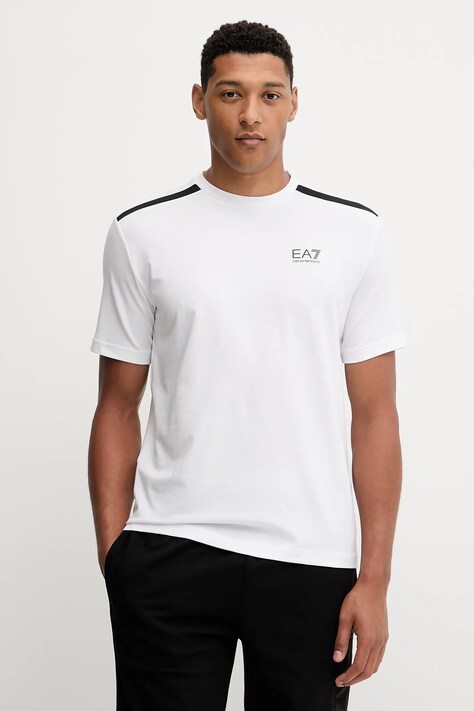 EA7 Emporio Armani t-shirt męski kolor biały z nadrukiem AF13956.7M000656