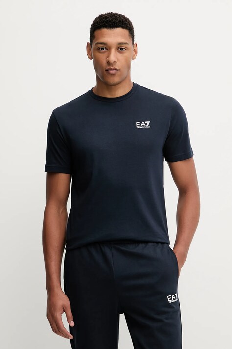 EA7 Emporio Armani t-shirt bawełniany męski kolor granatowy z nadrukiem PJVPZ.8NPT25