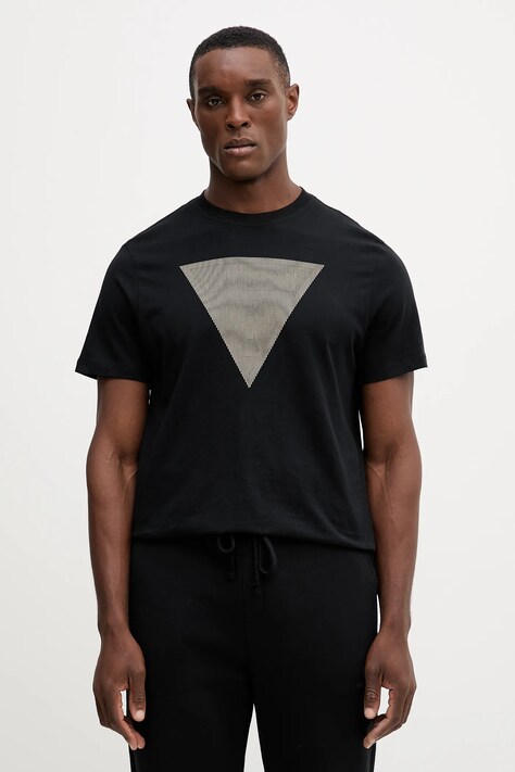 Guess t-shirt bawełniany męski kolor czarny z nadrukiem M5BI04 I3Z14