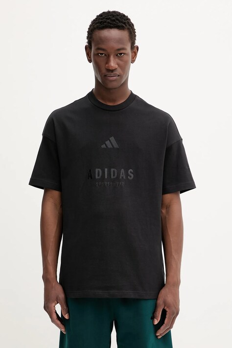 Βαμβακερό μπλουζάκι adidas All SZN ανδρικό, χρώμα: μαύρο, JL6549