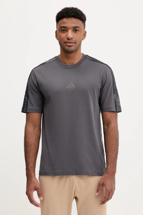 adidas t-shirt bawełniany AOP Colourblock T-Shirt męski kolor szary gładki JM9203