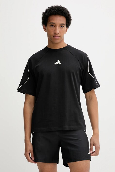 adidas t-shirt bawełniany Stadium męski kolor czarny z nadrukiem JN1824