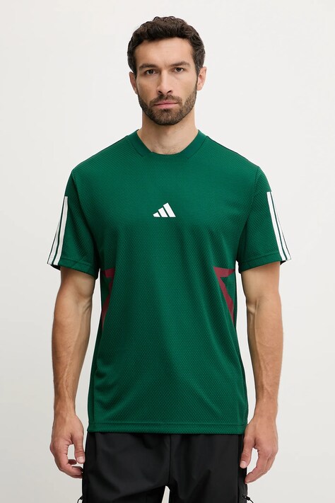 adidas t-shirt Tiro męski kolor zielony wzorzysty JN2579