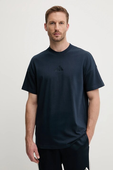 adidas t-shirt bawełniany All SZN męski kolor granatowy gładki JX5080