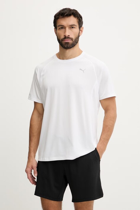 Puma t-shirt treningowy męski kolor biały z nadrukiem 526600