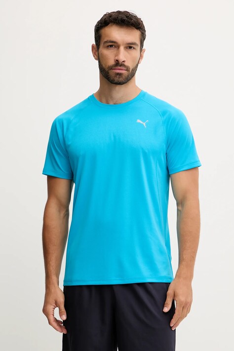 Puma t-shirt treningowy męski kolor niebieski z nadrukiem 526600