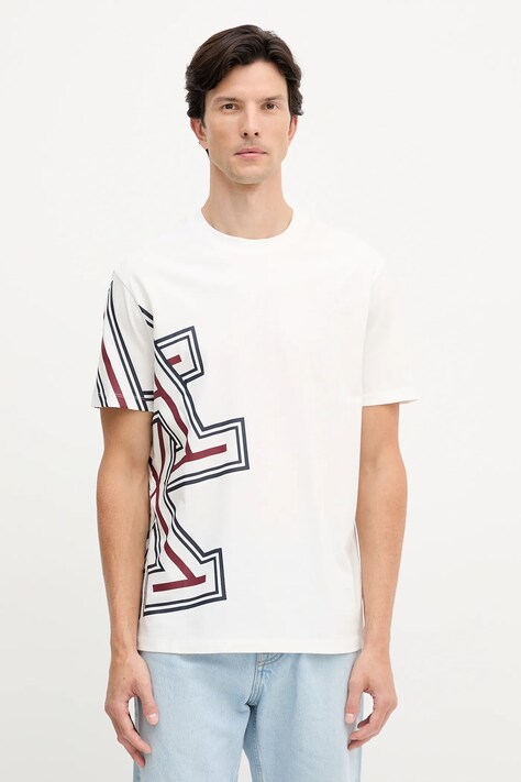 Armani Exchange t-shirt bawełniany męski kolor biały z nadrukiem XM001439 AF10361