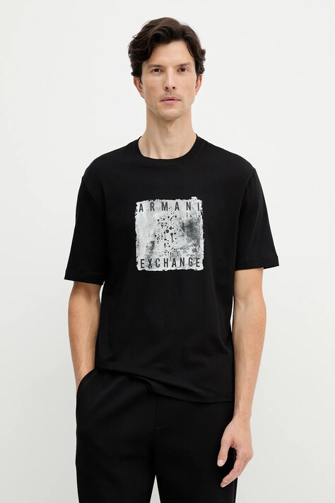 Armani Exchange t-shirt bawełniany męski kolor czarny z nadrukiem XM001448 AF10358