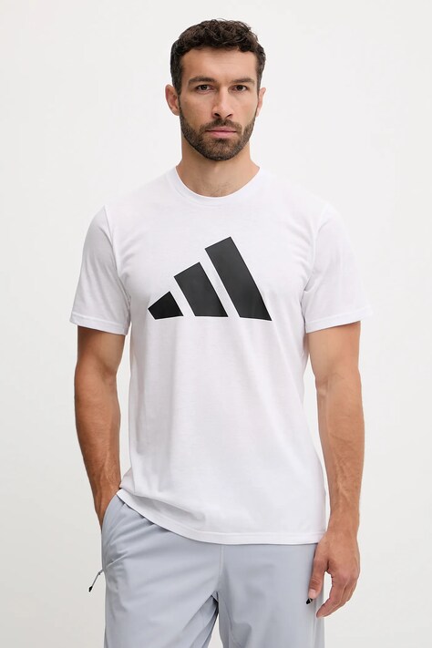 adidas Performance t-shirt treningowy Train Essentials męski kolor biały wzorzysty IM4373