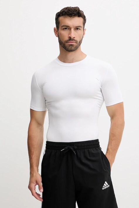 adidas Performance t-shirt treningowy Techfit męski kolor biały gładki JP4675