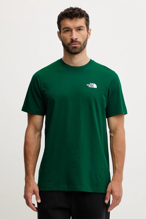 Μπλουζάκι The North Face Simple Dome χρώμα: πράσινο, NF0A87NG1KI1