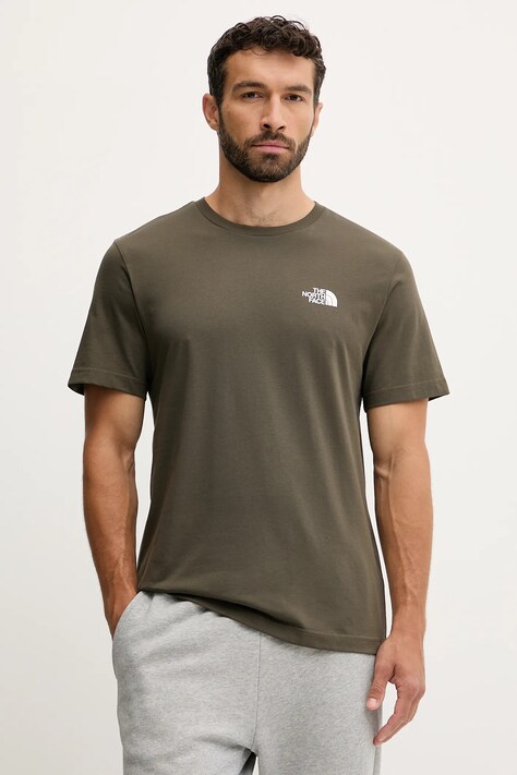 Μπλουζάκι The North Face Simple Dome χρώμα: πράσινο, NF0A87NG21L1
