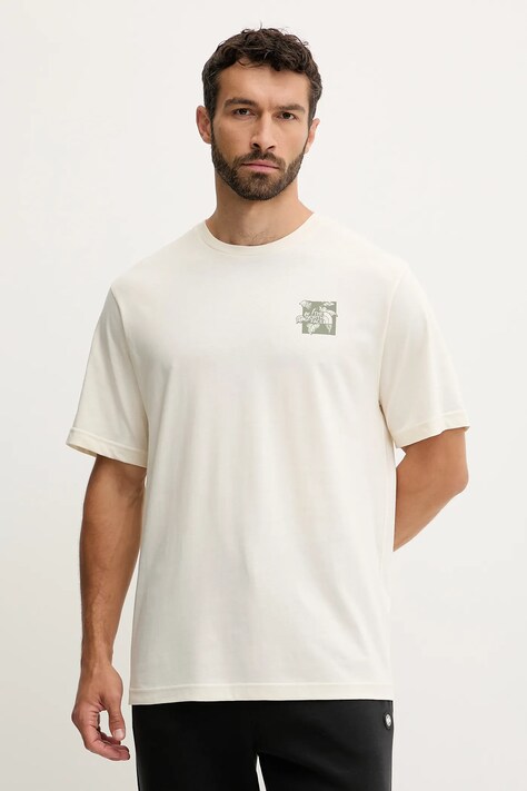Βαμβακερό μπλουζάκι The North Face Connect Relaxed ανδρικό, χρώμα: μπεζ, NF0A8E3YQLI1