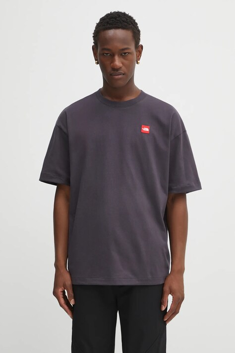 The North Face t-shirt bawełniany Redbox męski kolor szary z aplikacją NF0A8EG50SA1
