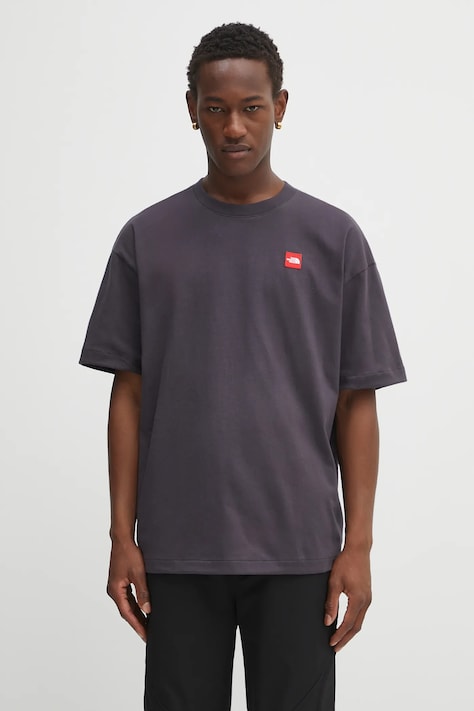 The North Face t-shirt bawełniany Redbox męski kolor szary z aplikacją NF0A8EG50SA1