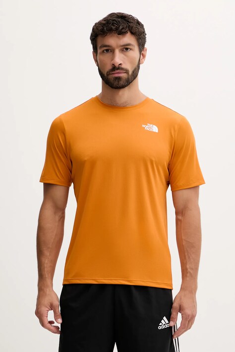 The North Face tricou de antrenament 24/7 culoarea portocaliu, cu imprimeu, NF0A894BBRO1
