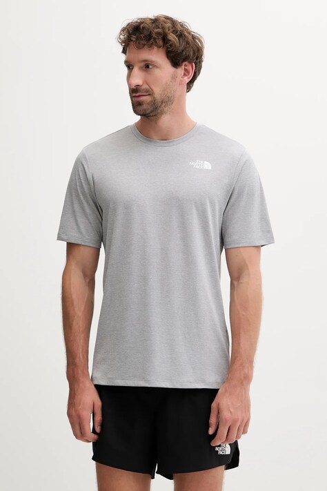 The North Face t-shirt sportowy 24/7 męski kolor szary wzorzysty NF0A894BCQO1