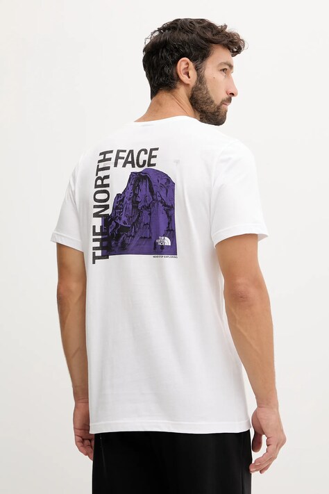 Bavlnené tričko The North Face pánske, biela farba, s potlačou, NF0A8EE9FN41